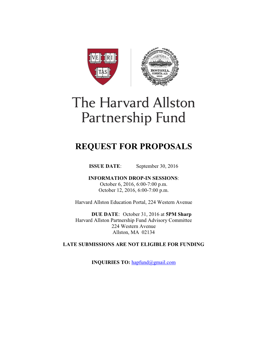 The Harvard Allston Partnership Fund