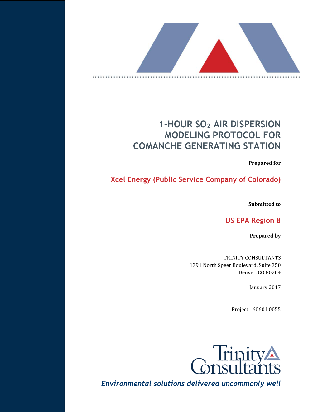 1-Hour So2 Air Dispersion Modeling Protocol for Comanche Generating Station