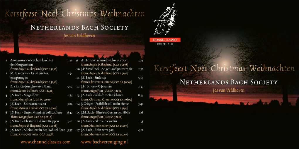 Netherlands Bach Society Jos Van Veldhoven CHANNEL CLASSICS CCS SEL 6111