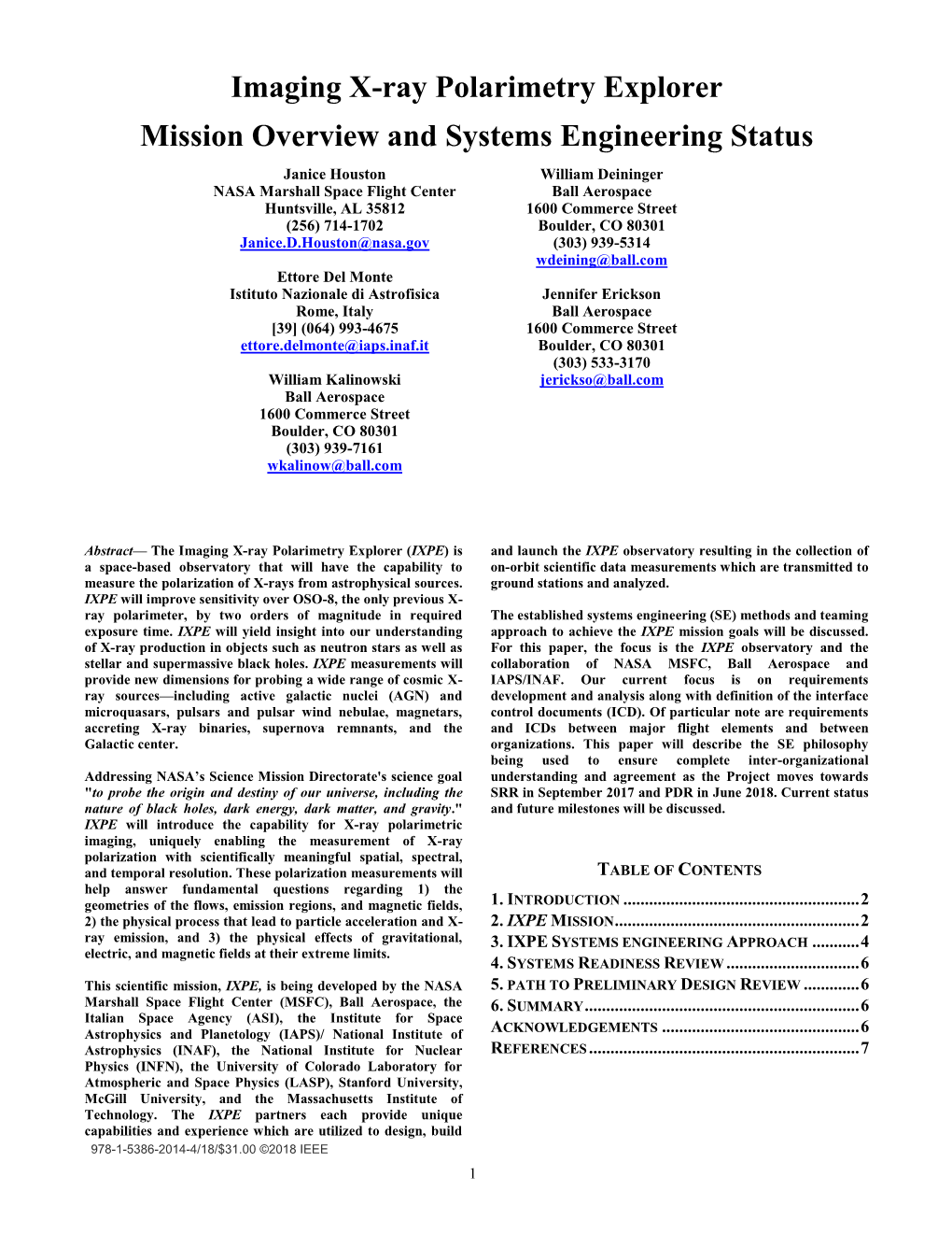 Imaging X-Ray Polarimetry Explorer Mission Overview And