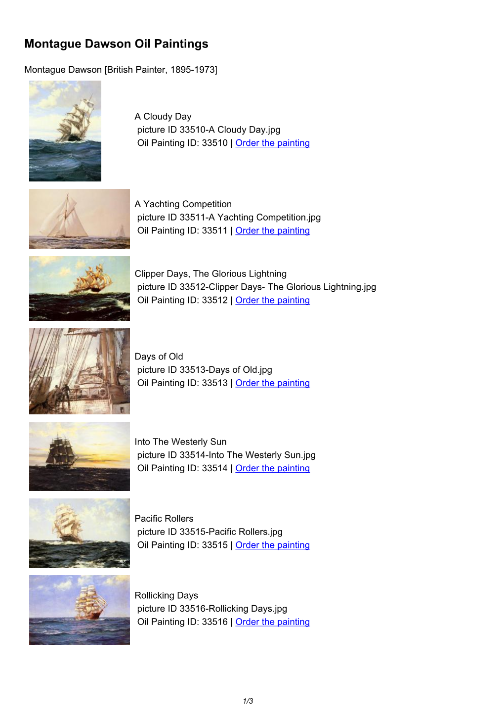 Montague Dawson Oil Paintings