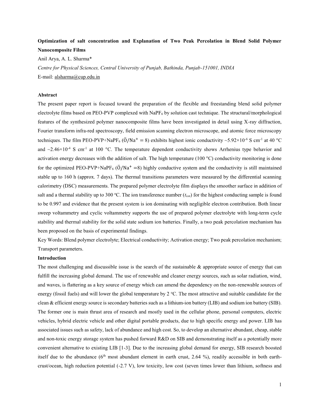 1 Optimization of Salt Concentration and Explanation of Two Peak