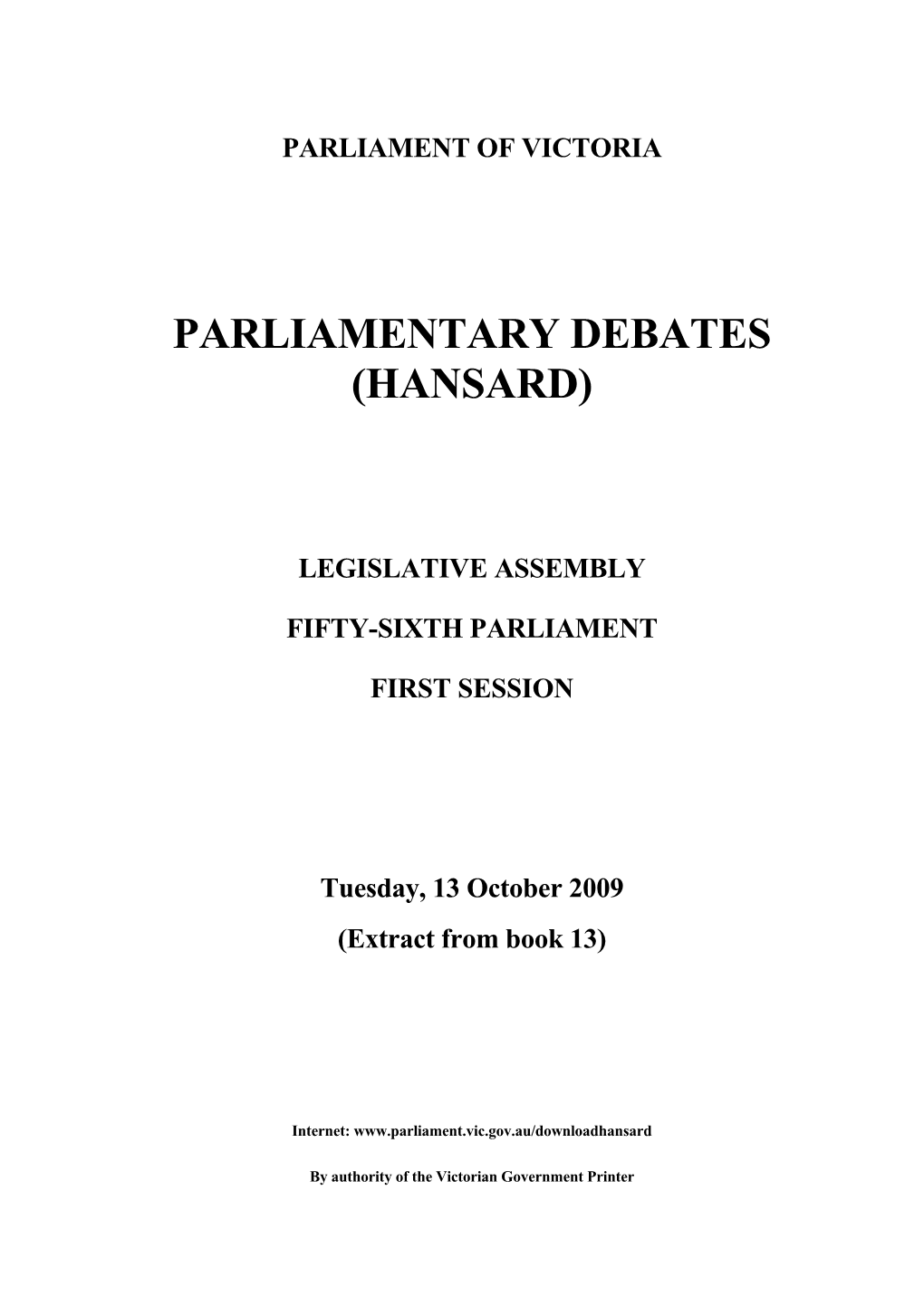 Parliamentary Debates (Hansard)