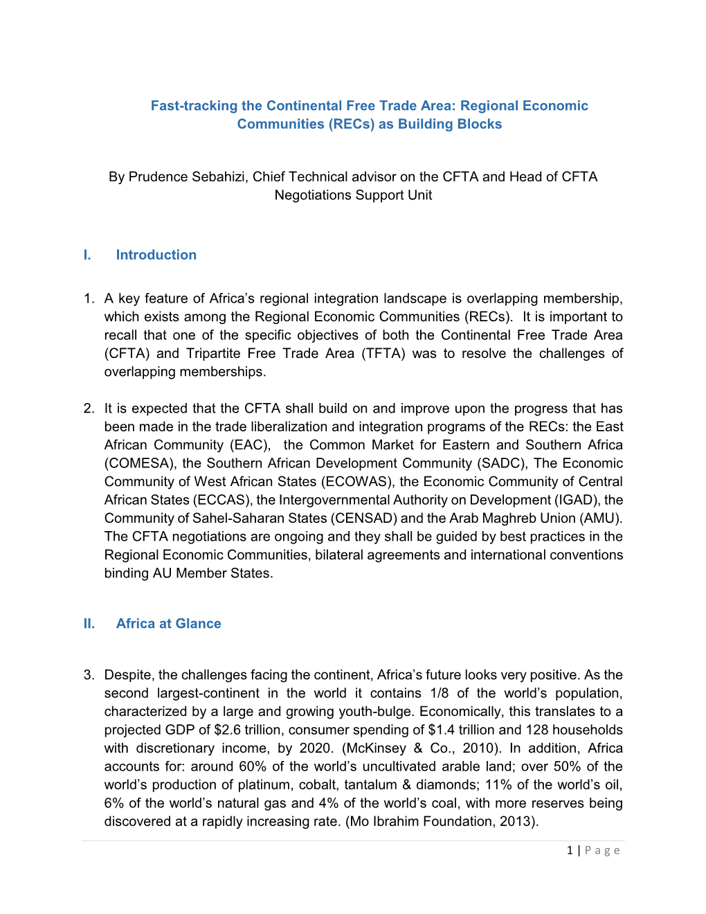 Regional Economic Communities (Recs) As Building Blocks