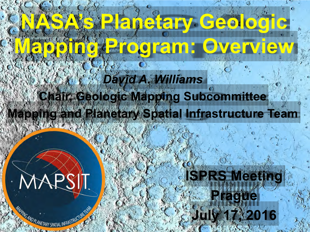 NASA's Planetary Geologic Mapping Program: Overview