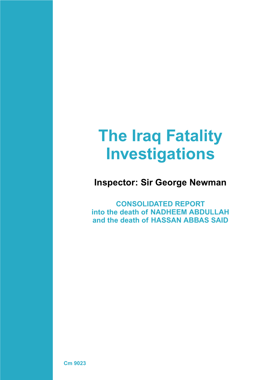 Iraq Fatalities Investigations