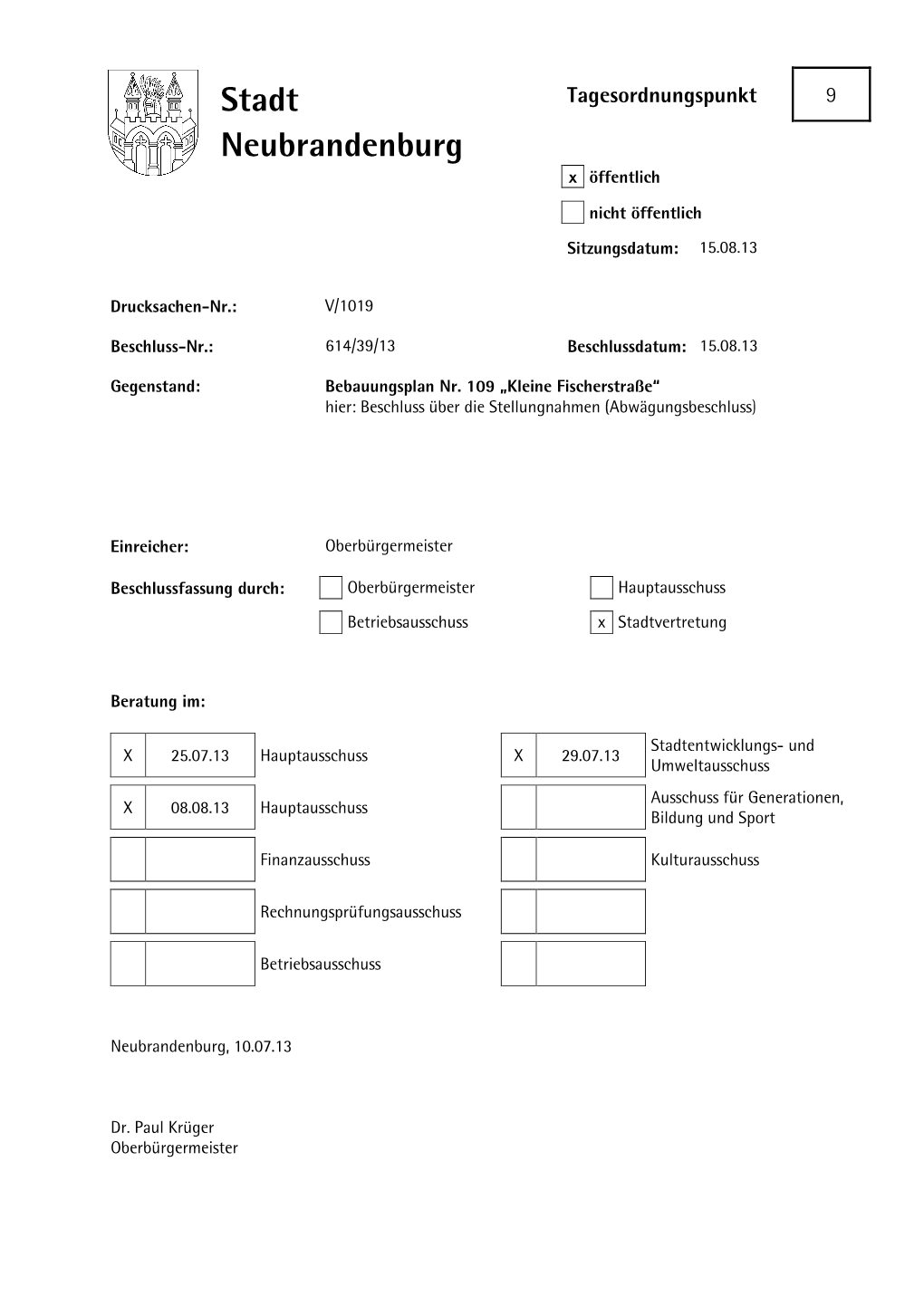 Stadt Neubrandenburg