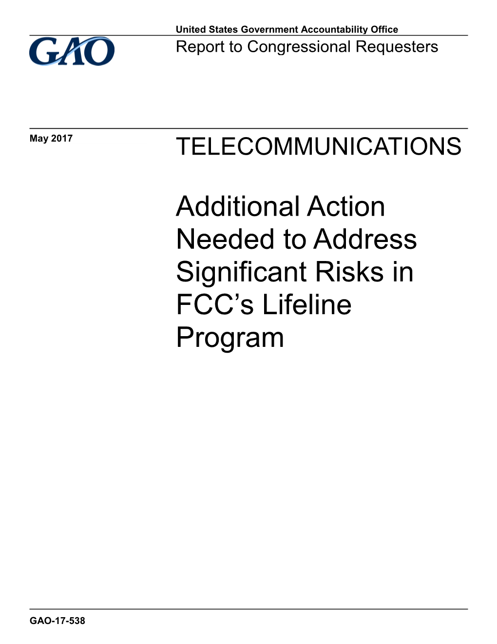 Gao-17-538, Telecommunications