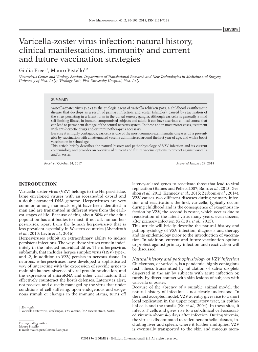 Varicella-Zoster Virus Infection: Natural History, Clinical Manifestations