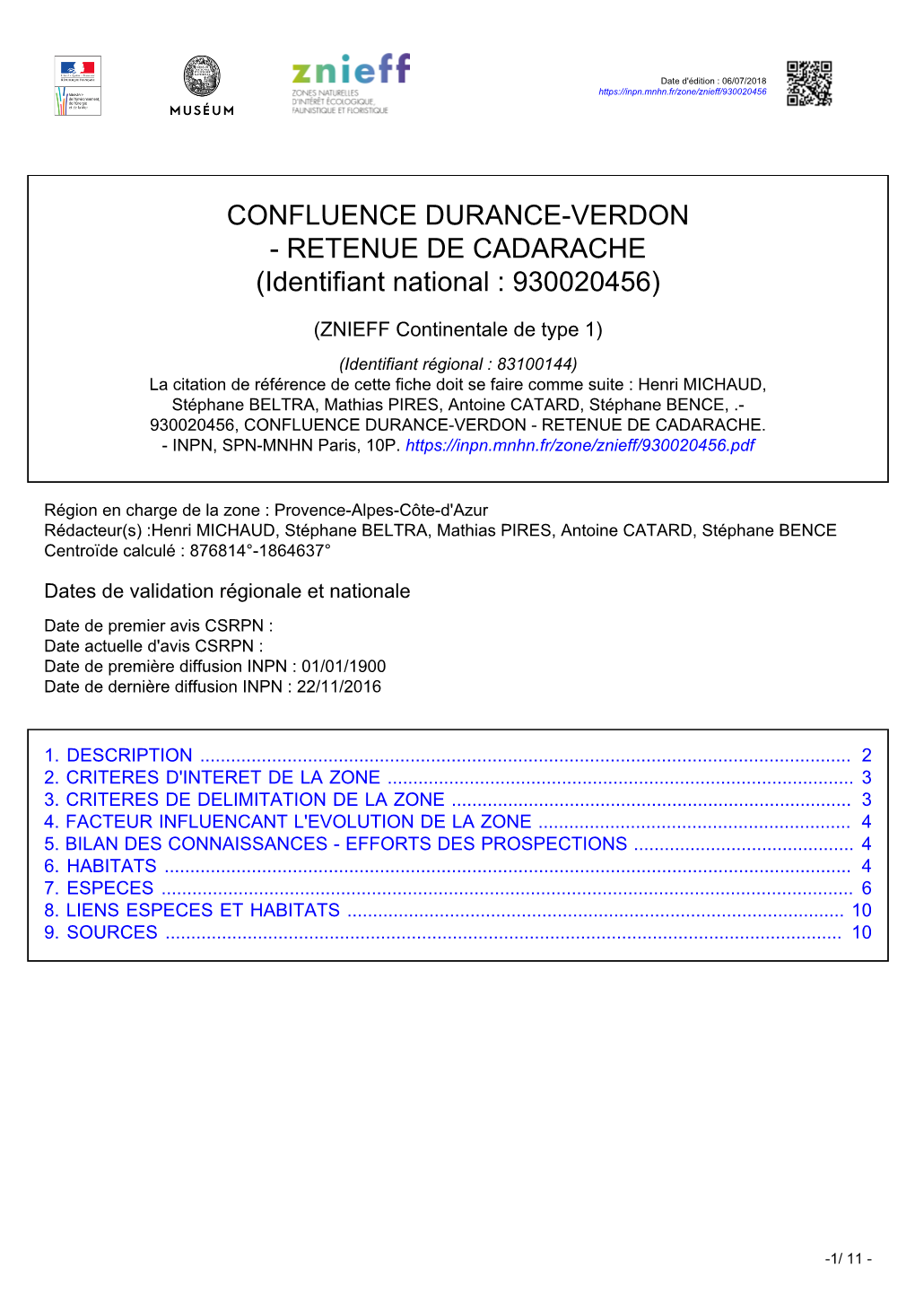 CONFLUENCE DURANCE-VERDON - RETENUE DE CADARACHE (Identifiant National : 930020456)