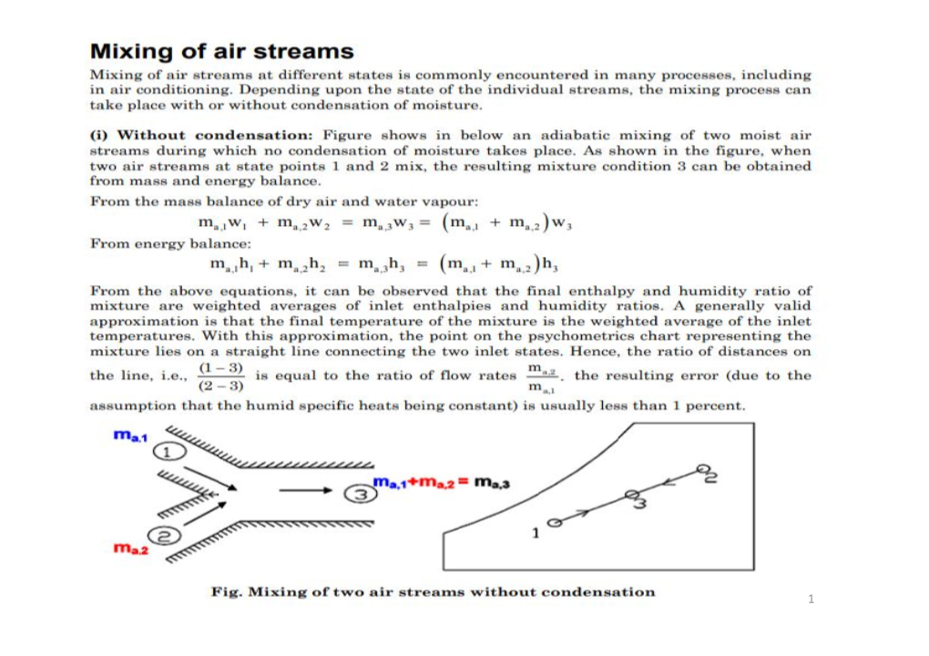 Heating and Humidification: W DBT T T. an Air Washer Can Works As a Year-Round Air Conditioning System