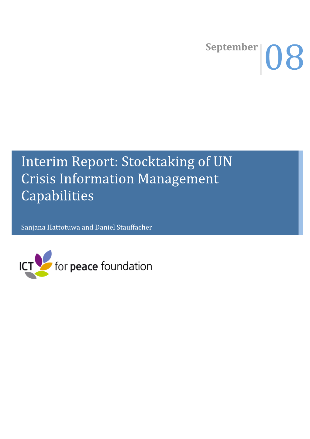 Interim Report: Stocktaking of UN Crisis Information Management Capabilities