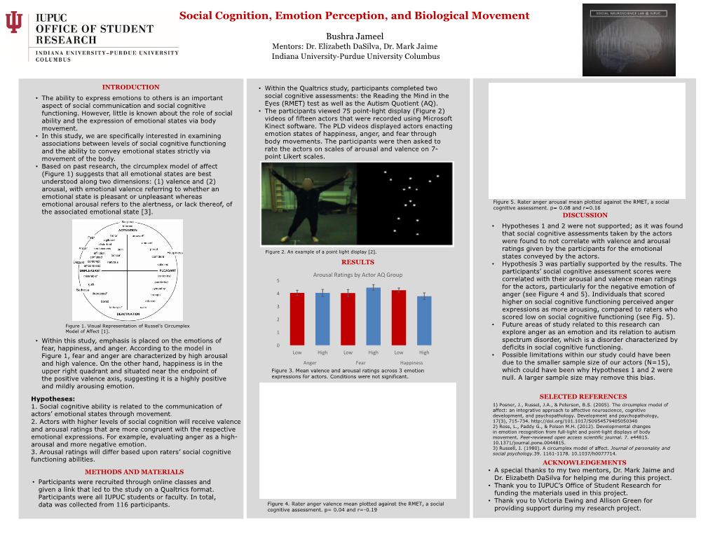 Social Cognition, Emotion Perception, and Biological Movement