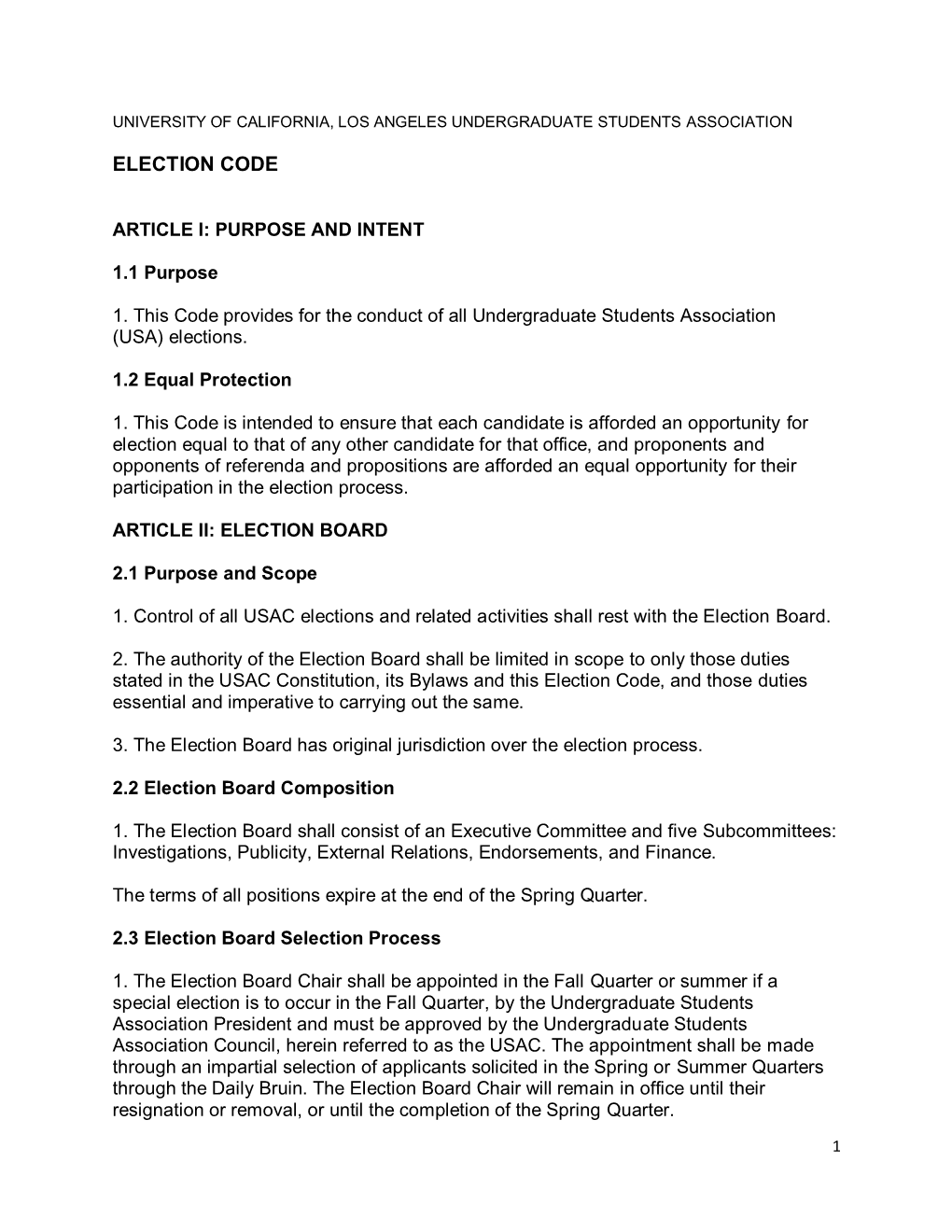 USAC Election Code