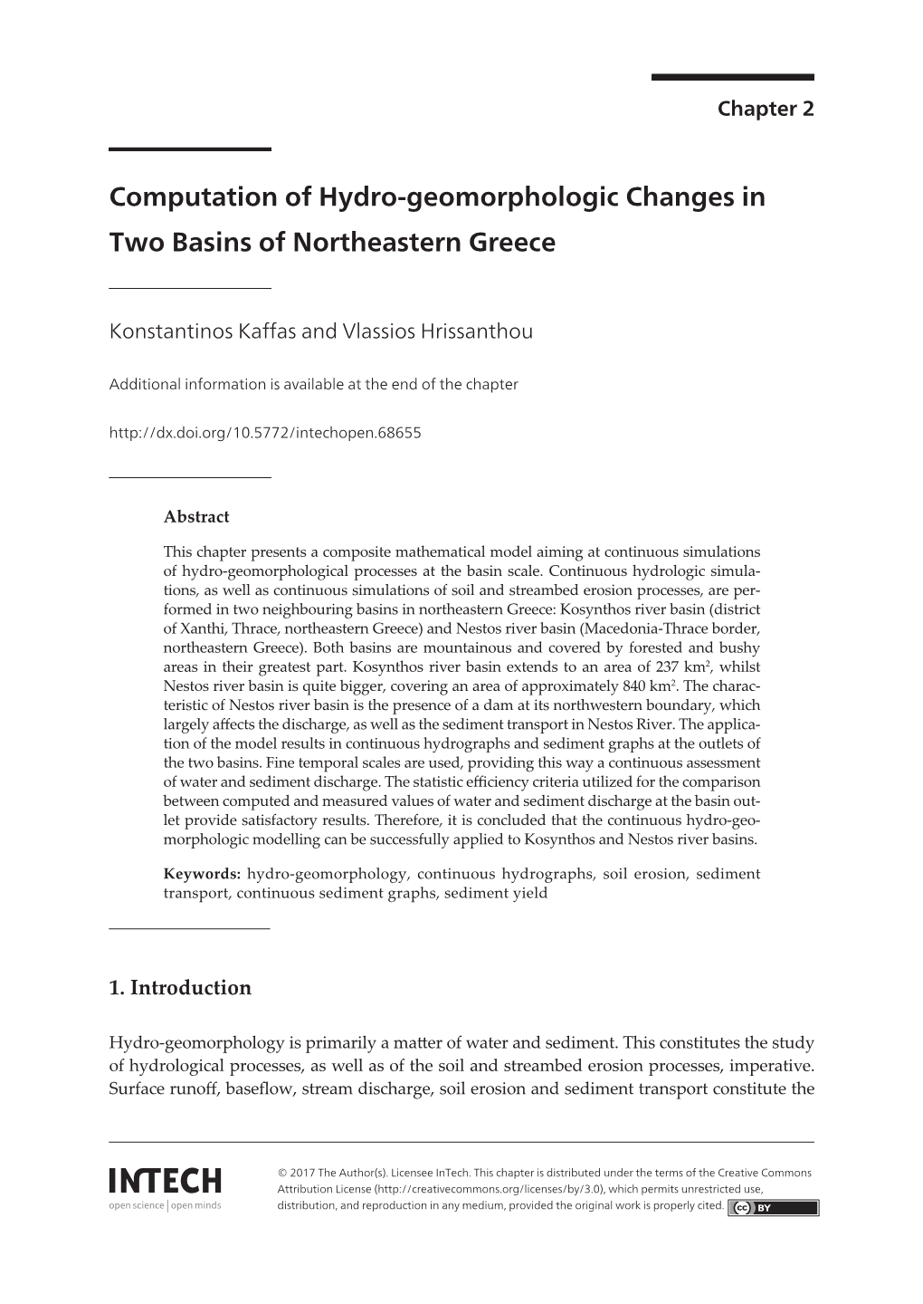 Computation of Hydro-Geomorphologic Changes In