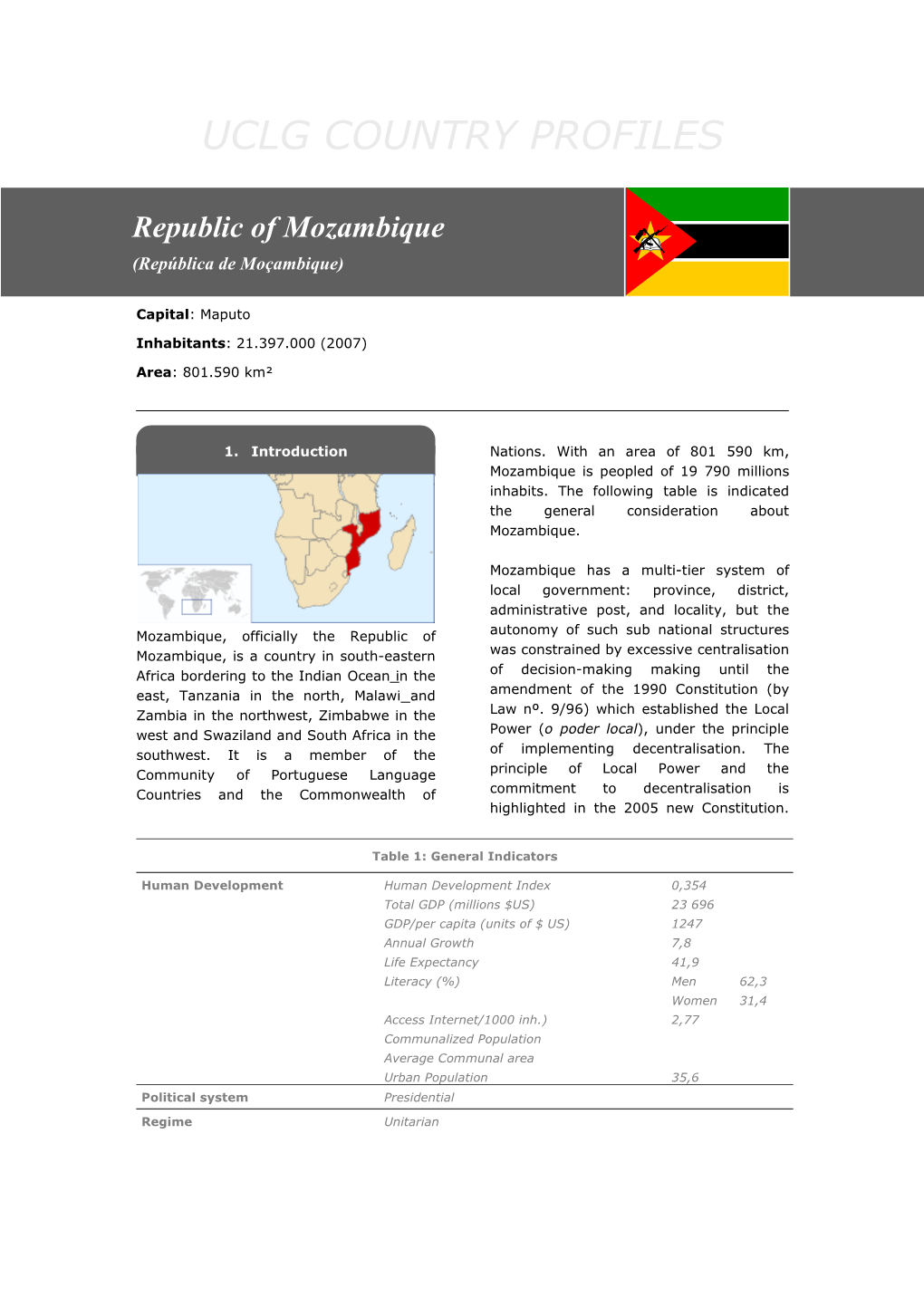 Uclg Country Profiles