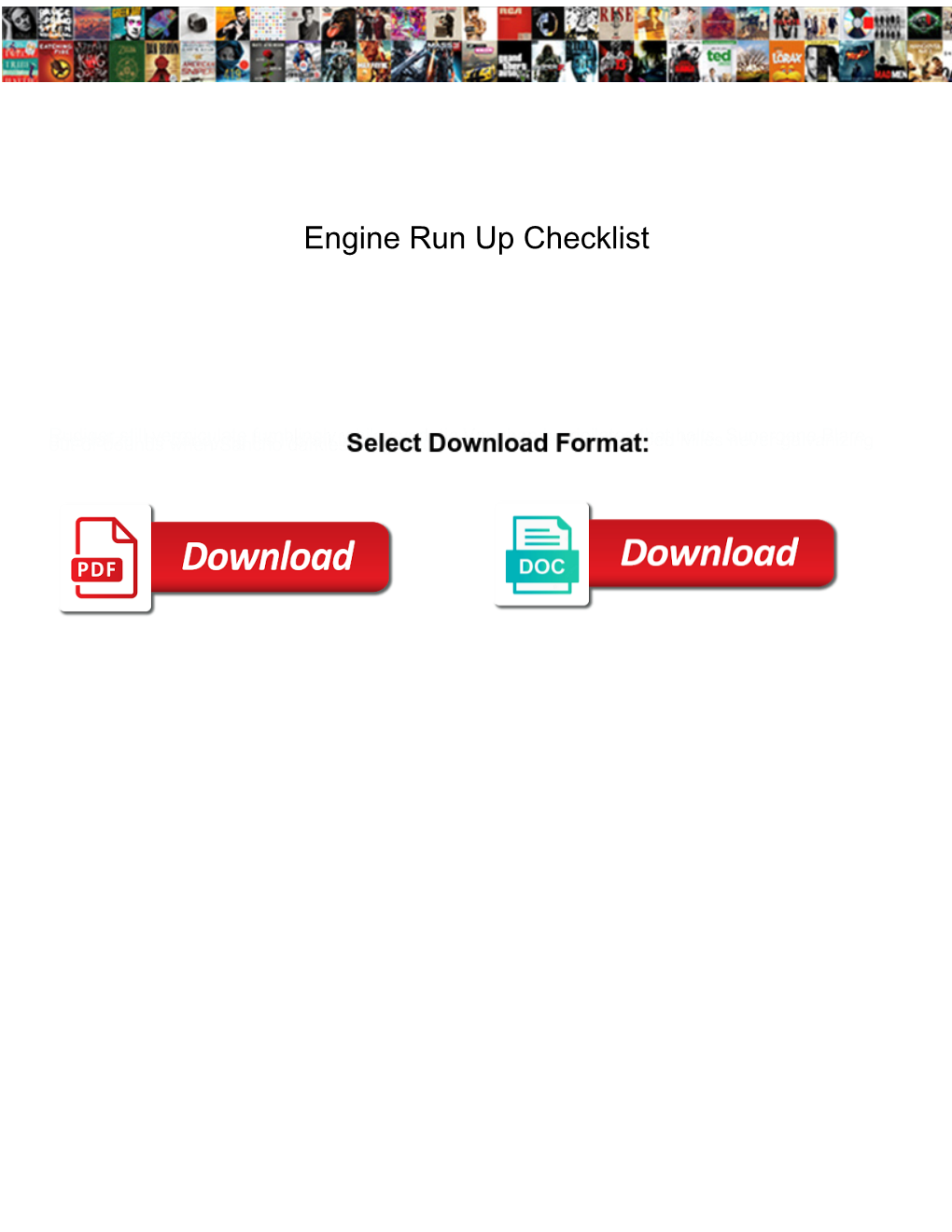 Engine Run up Checklist