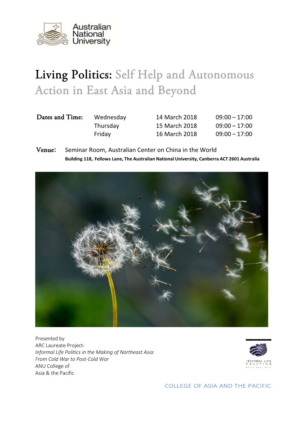 Living Politics: Self Help and Autonomous Action in East Asia and Beyond