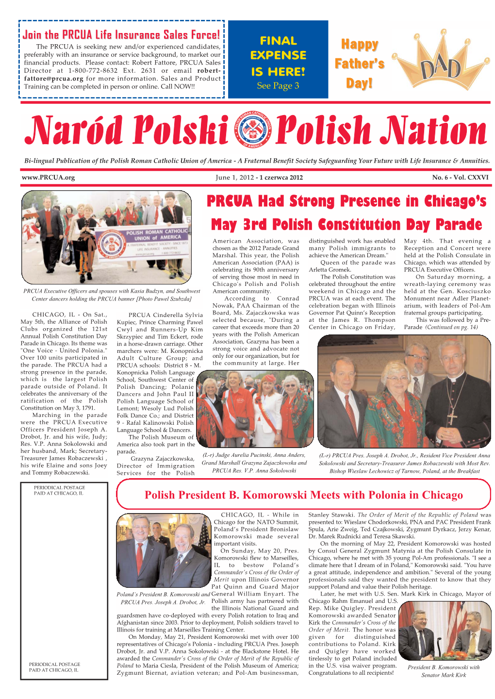 Polish President B. Komorowski Meets with Polonia in Chicago