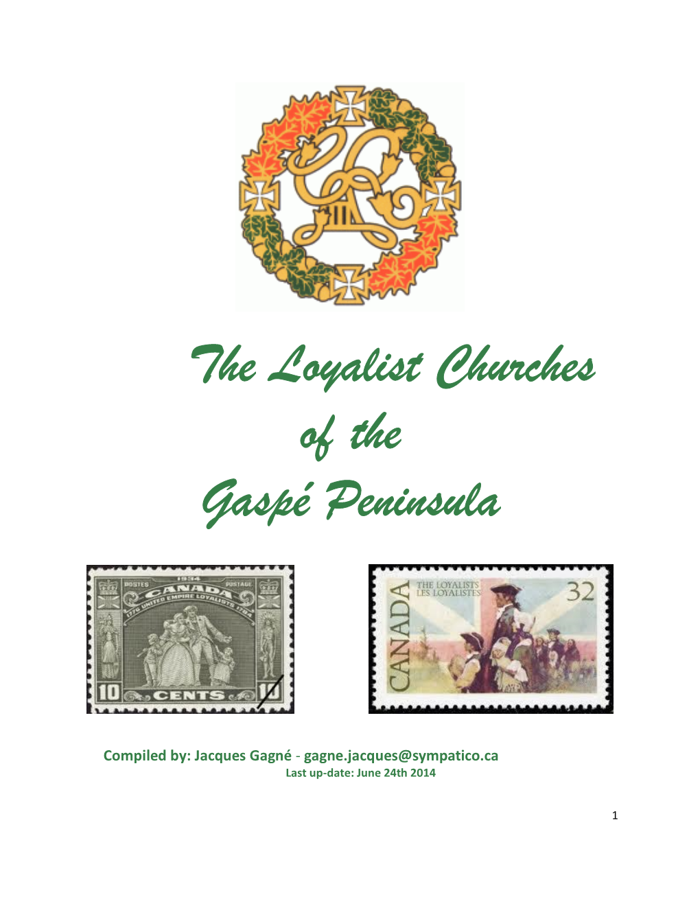 The Loyalist Churches of the Gaspé Peninsula