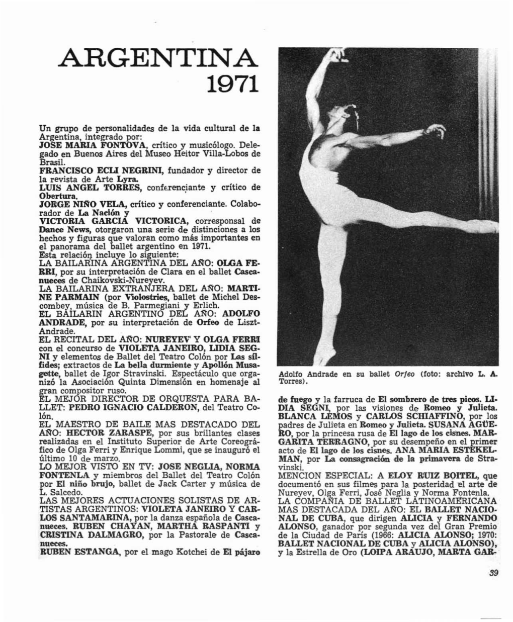 Revista Cuba En El Ballet. 1972, Vol. 3, No. 1