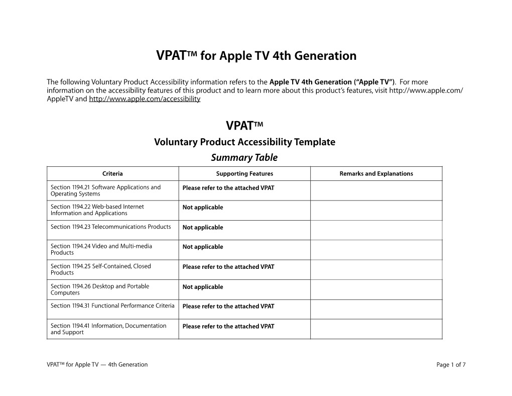 VPAT™ for Apple TV 4Th Generation VPAT™