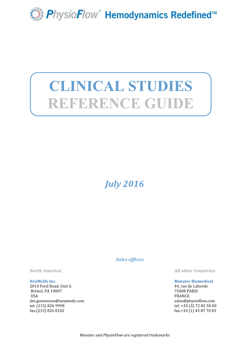 Clinical Studies Reference Guide