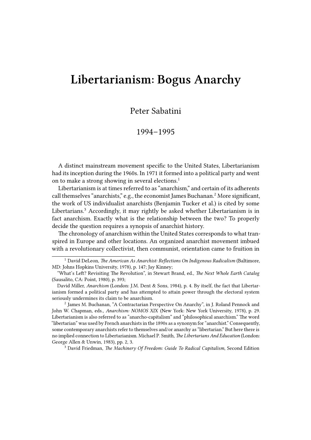 Libertarianism: Bogus Anarchy