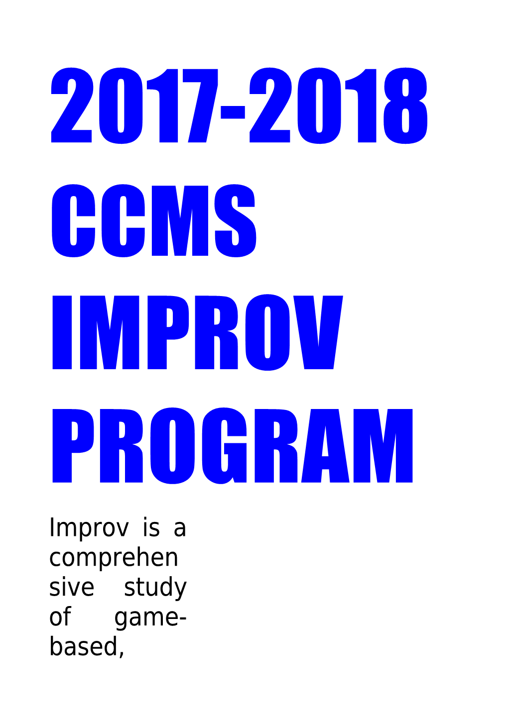 2017-2018 Ccms Improv Program