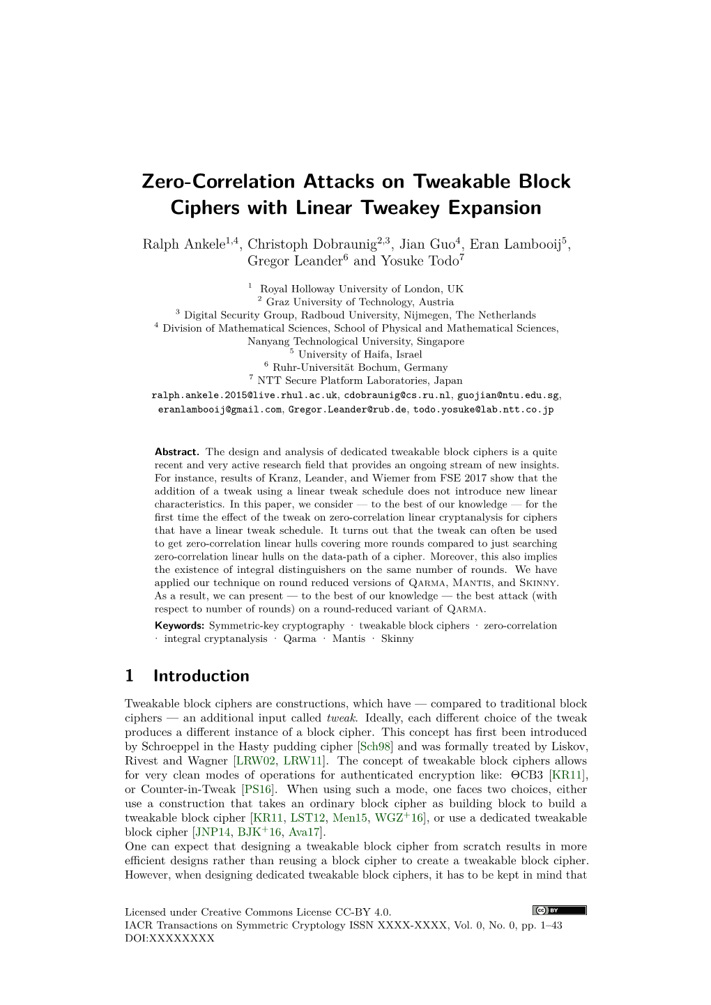 Zero-Correlation Attacks on Tweakable Block Ciphers with Linear Tweakey Expansion