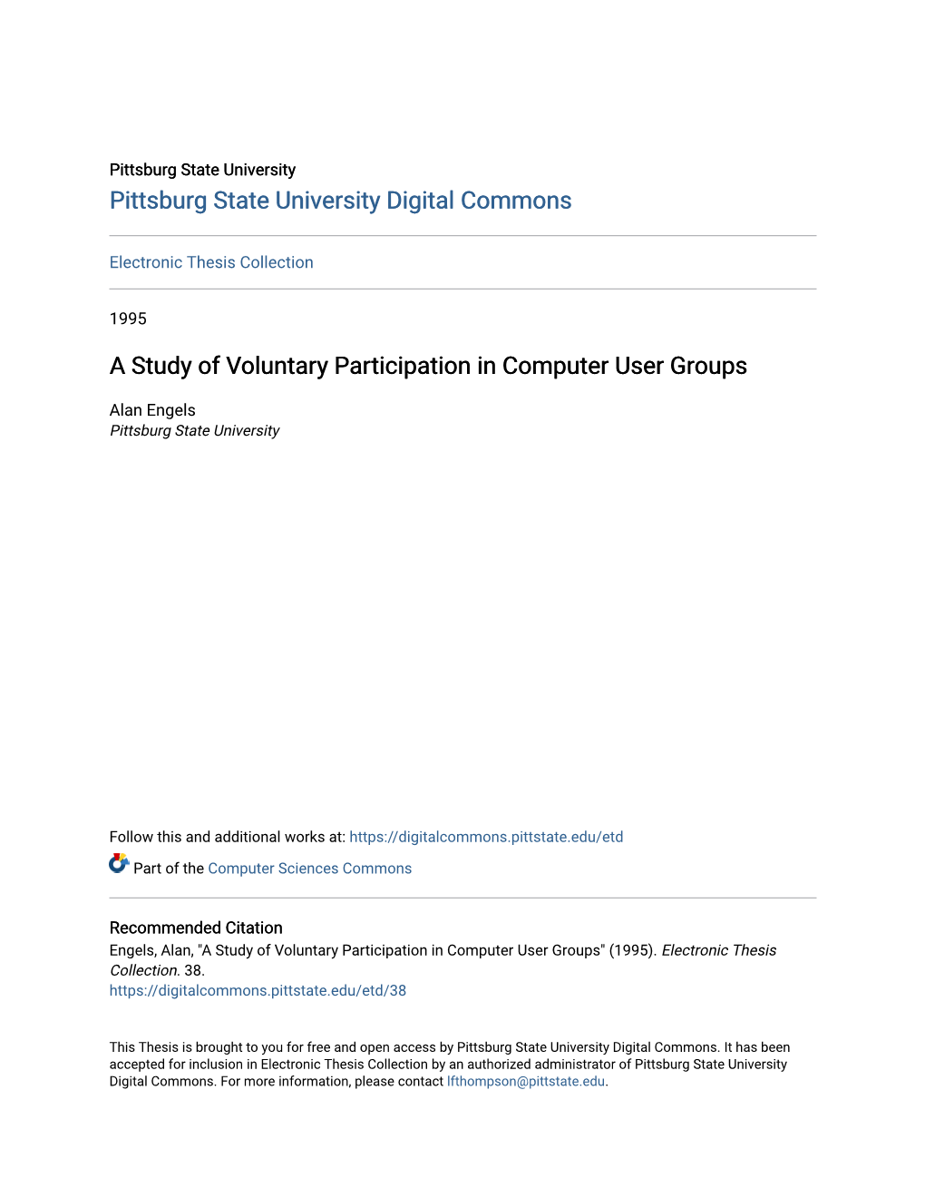 A Study of Voluntary Participation in Computer User Groups