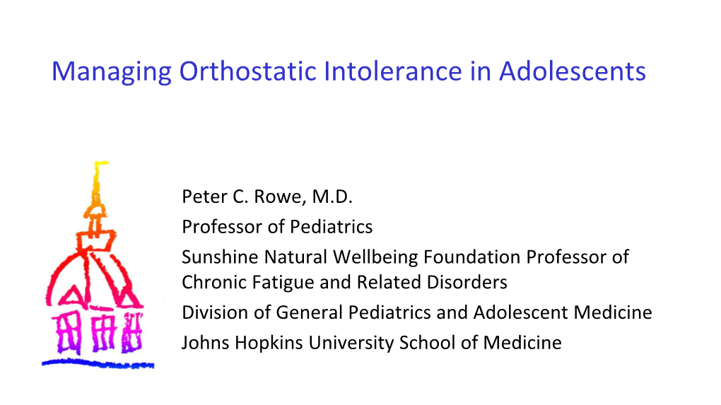 Managing Orthostatic Intolerance in Adolescents