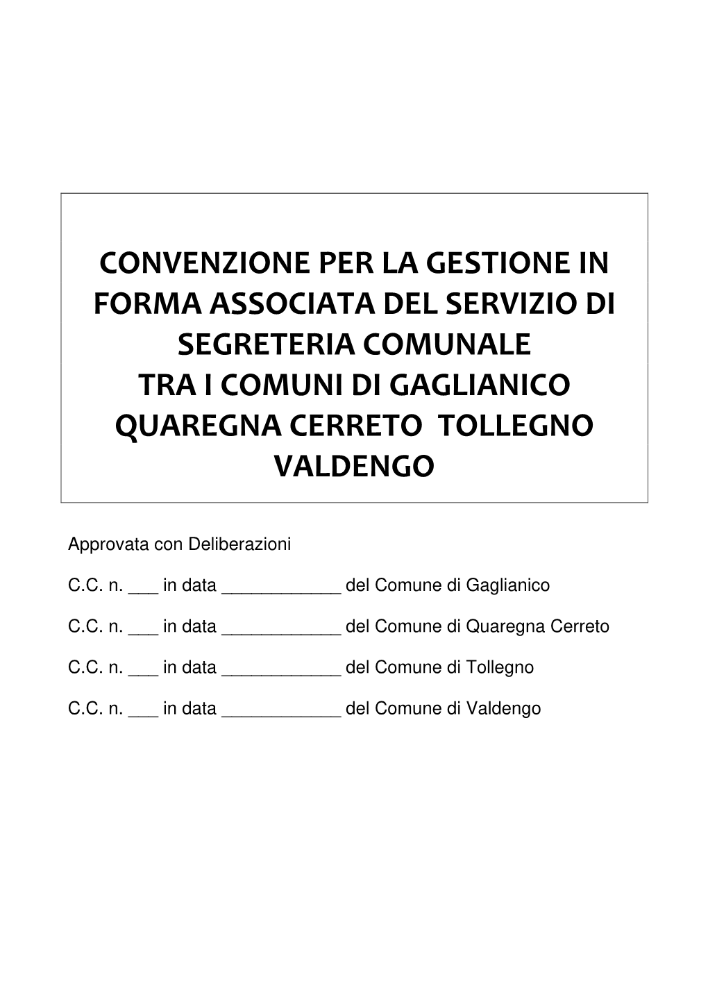 Convenzione Segreteria Gestione Associata 2021