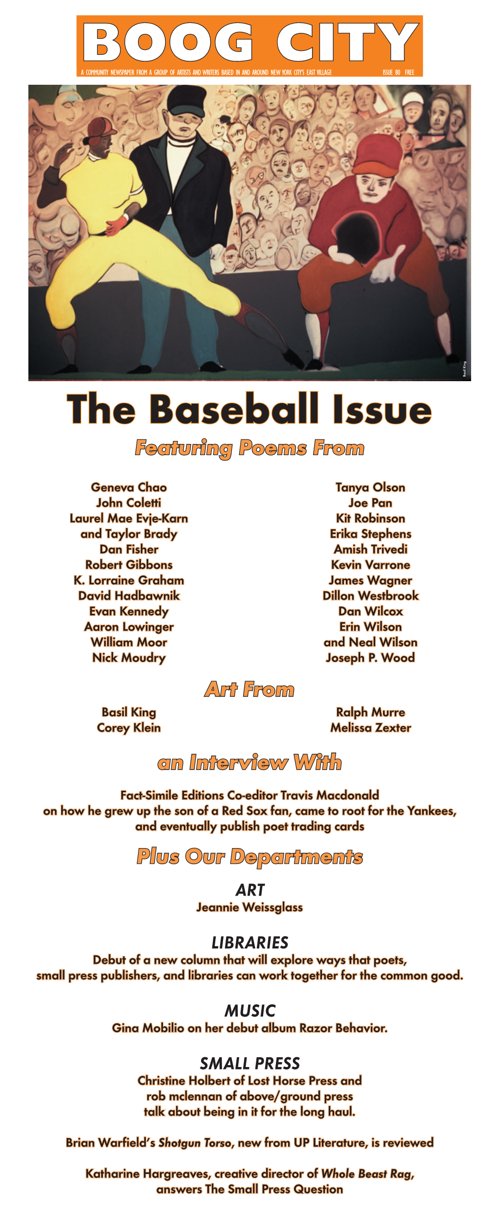 The Baseball Issue Featuring Poems From