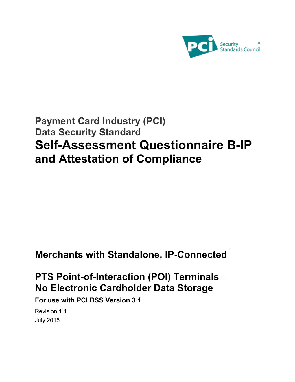 For Use with PCI DSS Version 3.1 s1