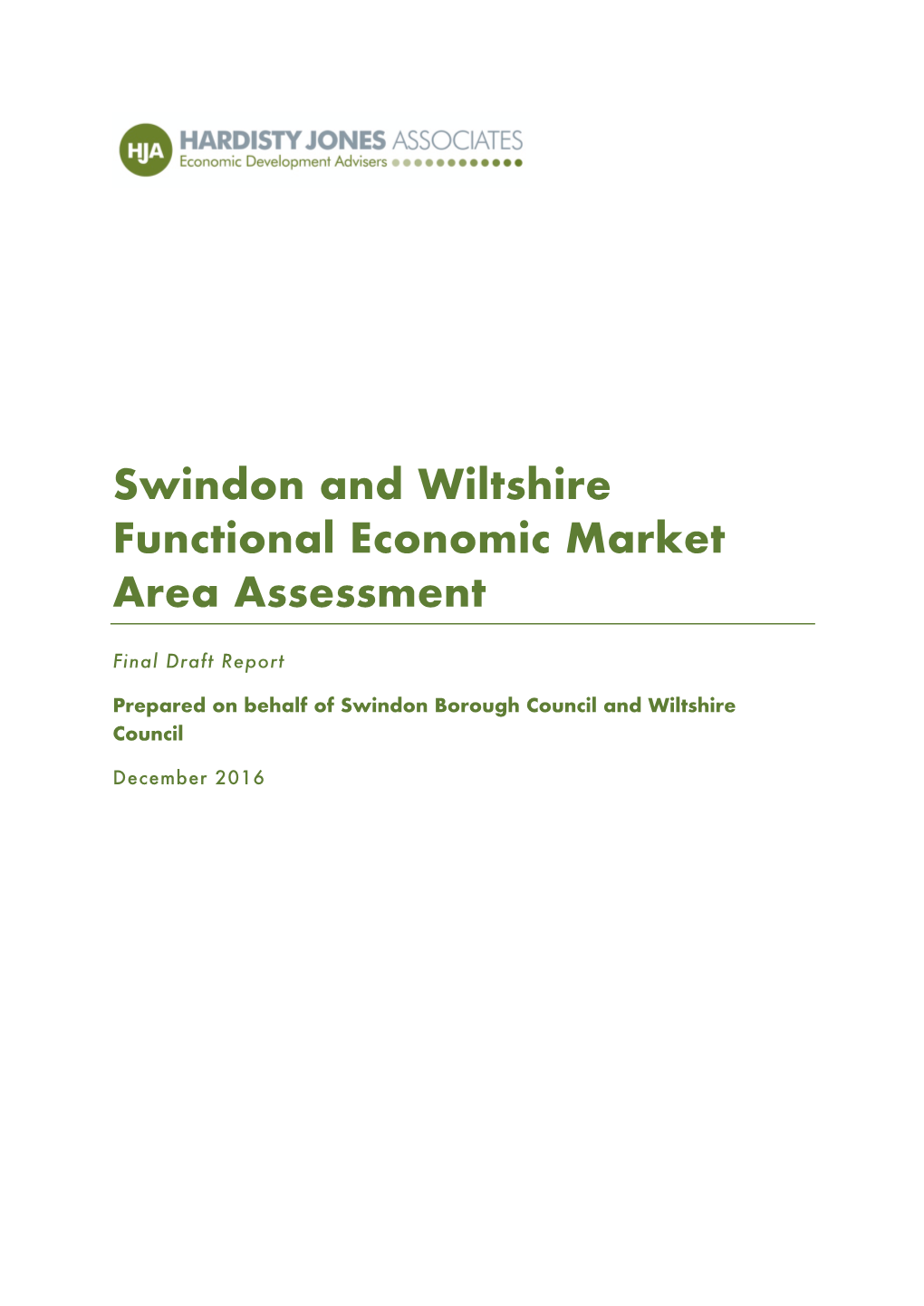 Swindon and Wiltshire Functional Economic Market Area Assessment