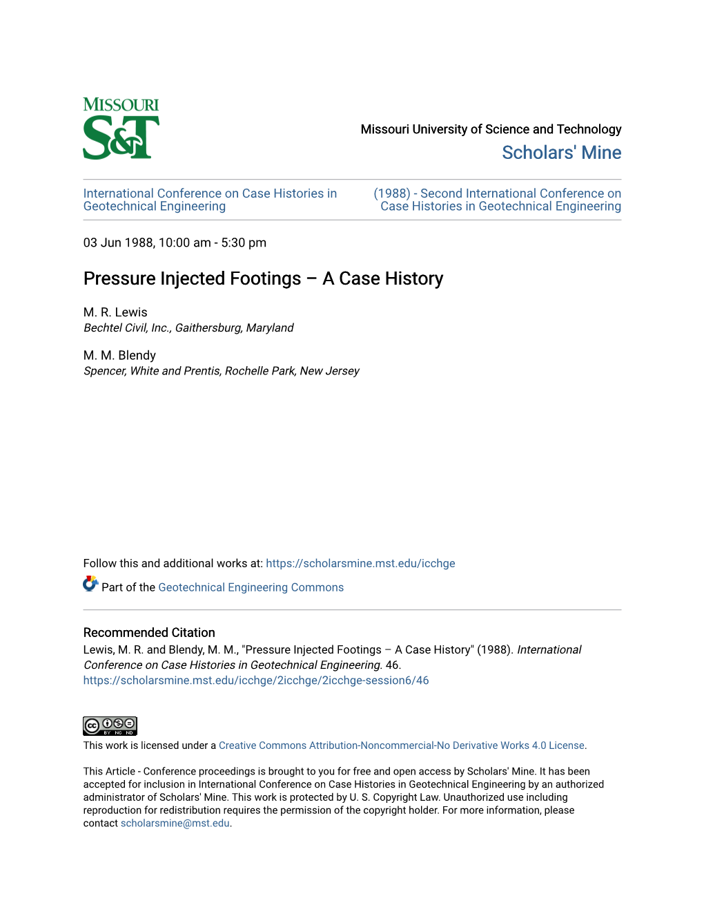 Pressure Injected Footings – a Case History