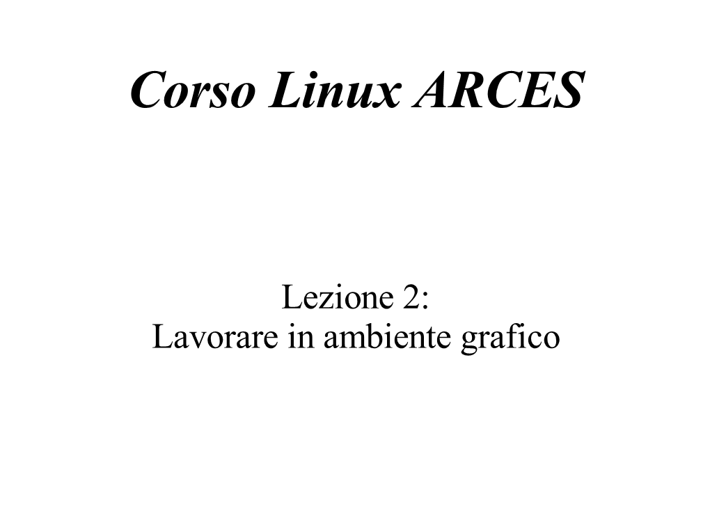 Corso Linux ARCES