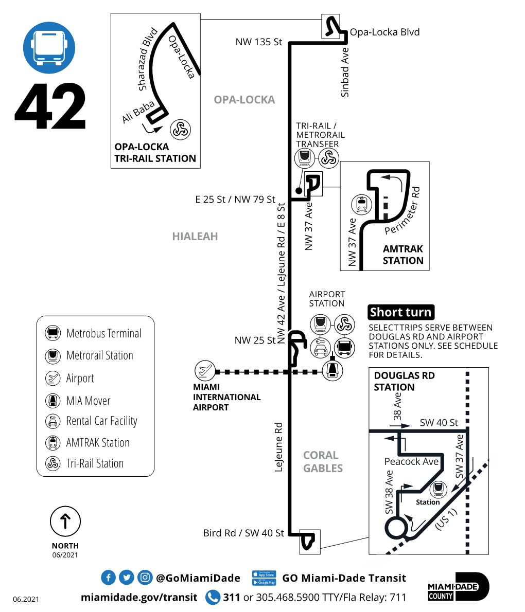 Short Turn Tri-Rail Station Metrobus Terminal Metrorail Station Airport