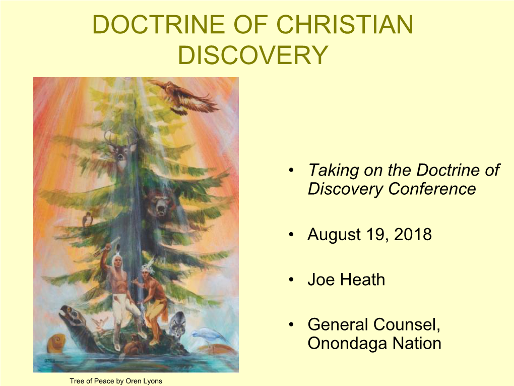 The Doctrine of Christian Discovery