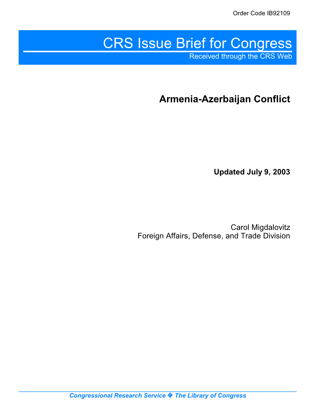 Armenia-Azerbaijan Conflict