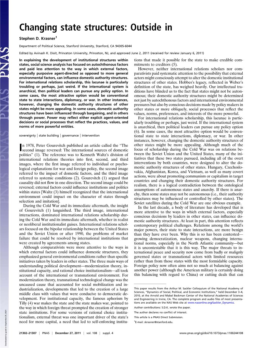 Changing State Structures: Outside In