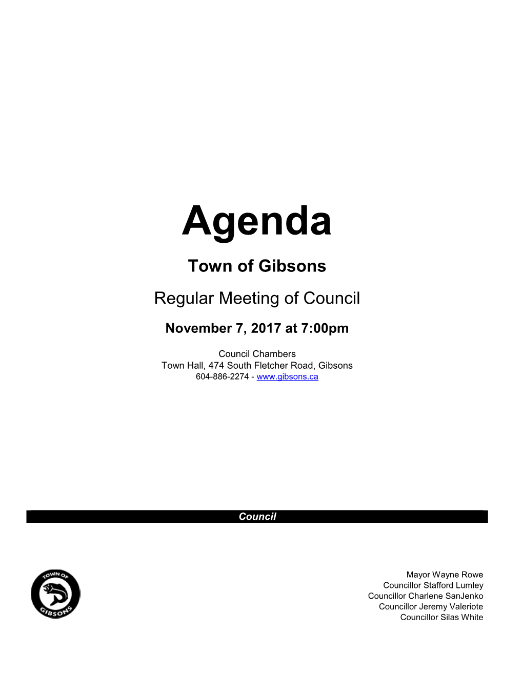 Regular Council - 07 Nov 2017 Page 2 of 144