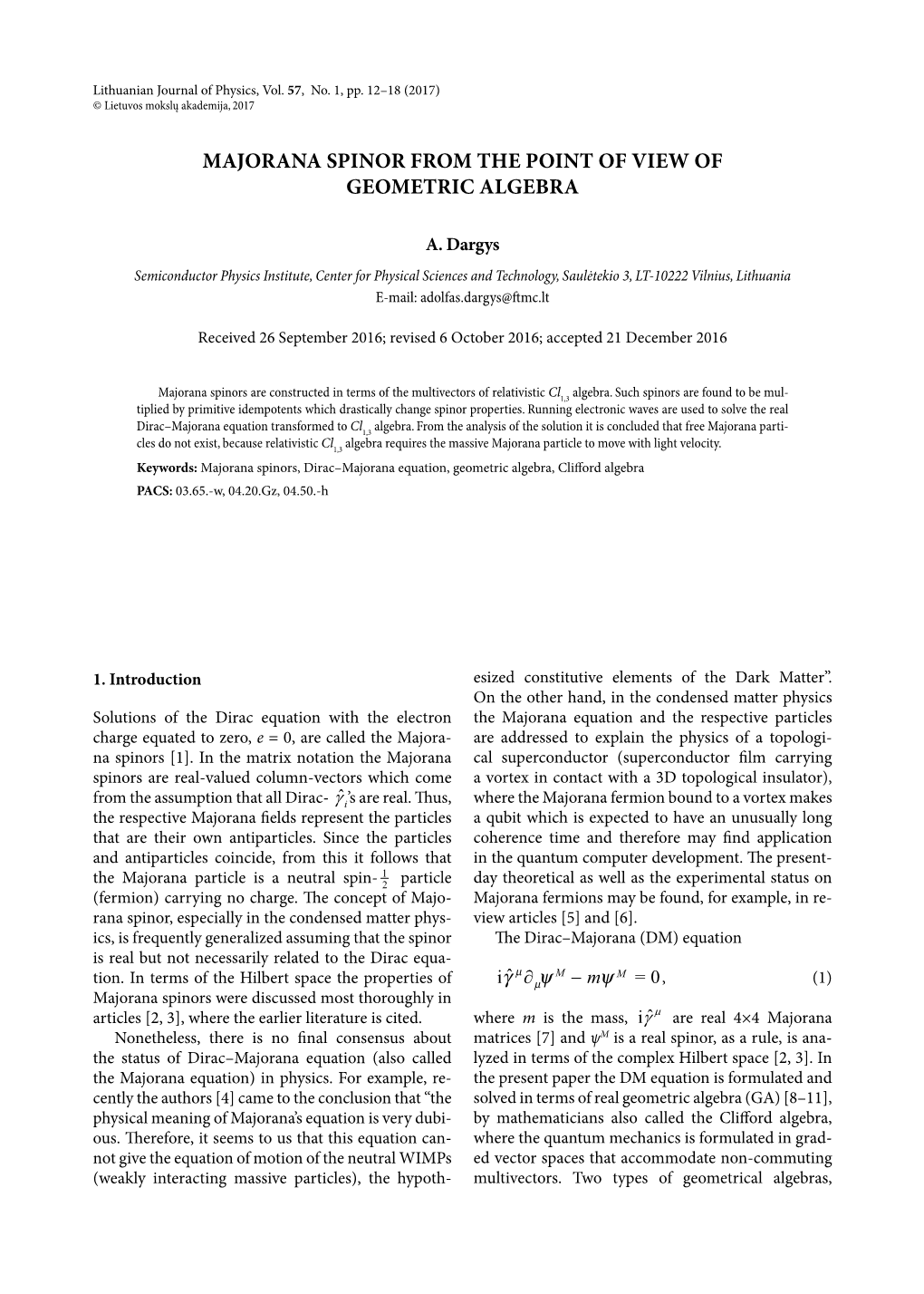 Majorana Spinor from the Point of View of Geometric Algebra