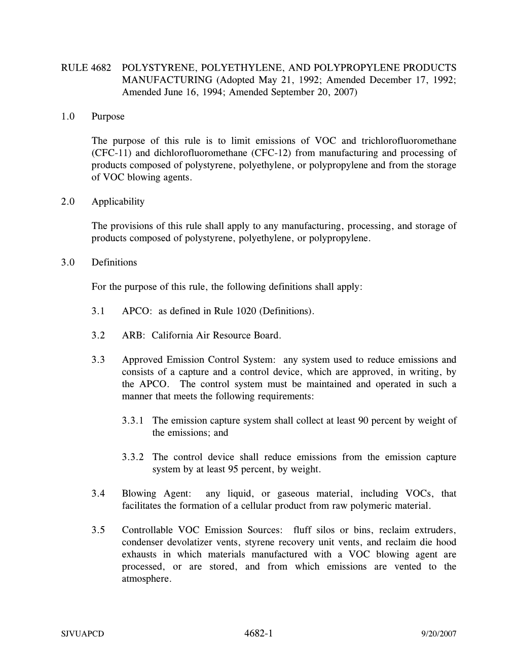 Rule 4682 Polystyrene, Polyethylene, and Polypropylene Products