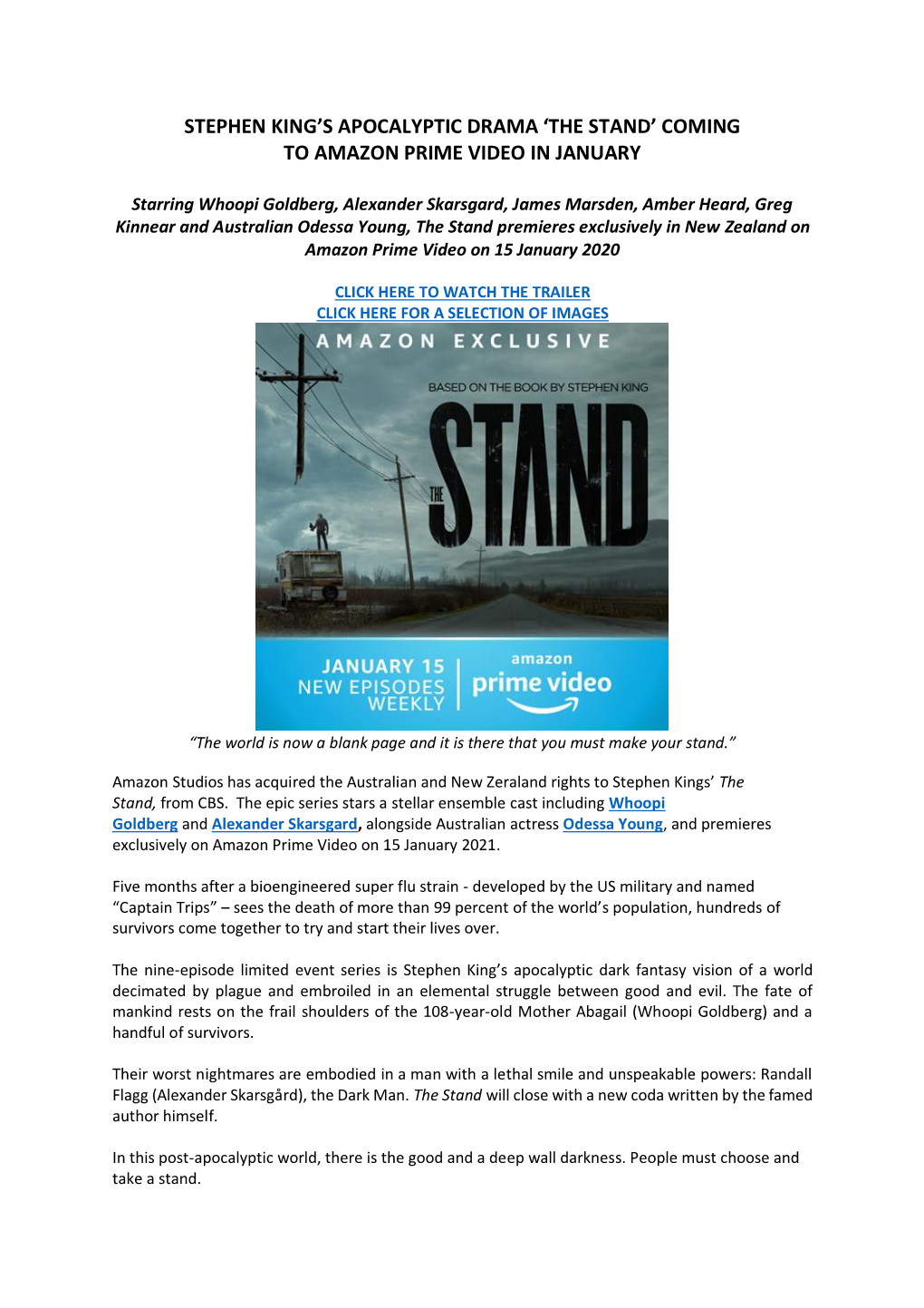 Stephen King's Apocalyptic Drama 'The Stand'