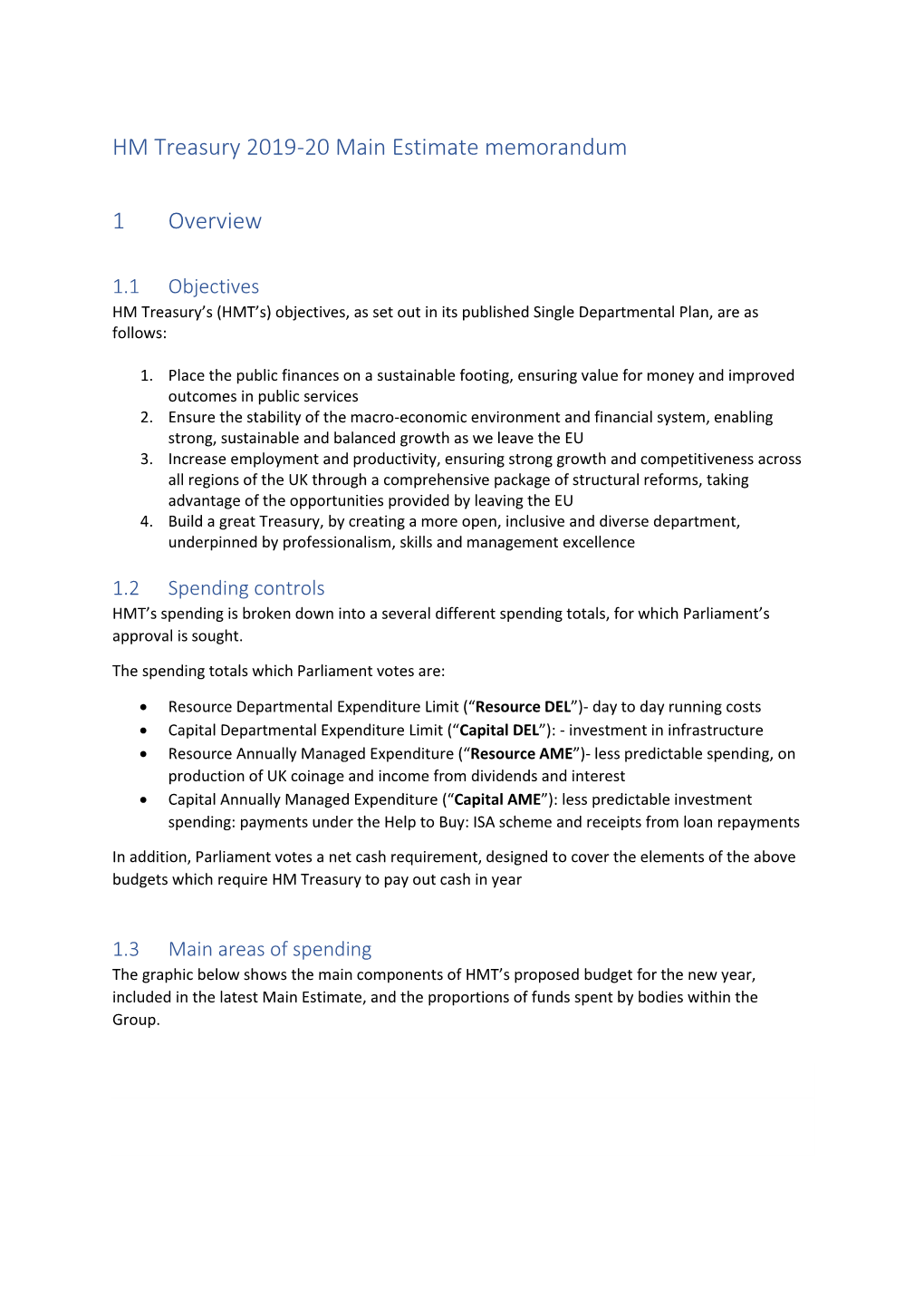 Treasury 2019-20 Main Estimate Memorandum