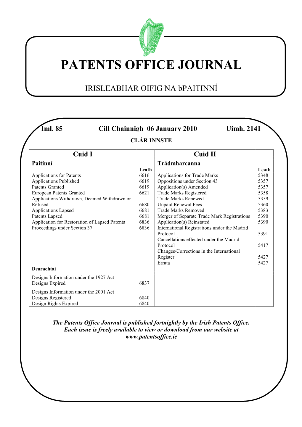 Patents Office Journal