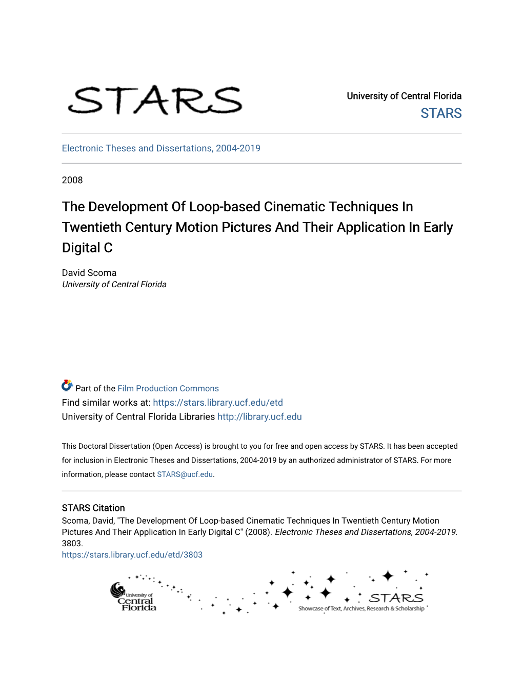 The Development of Loop-Based Cinematic Techniques in Twentieth Century Motion Pictures and Their Application in Early Digital C