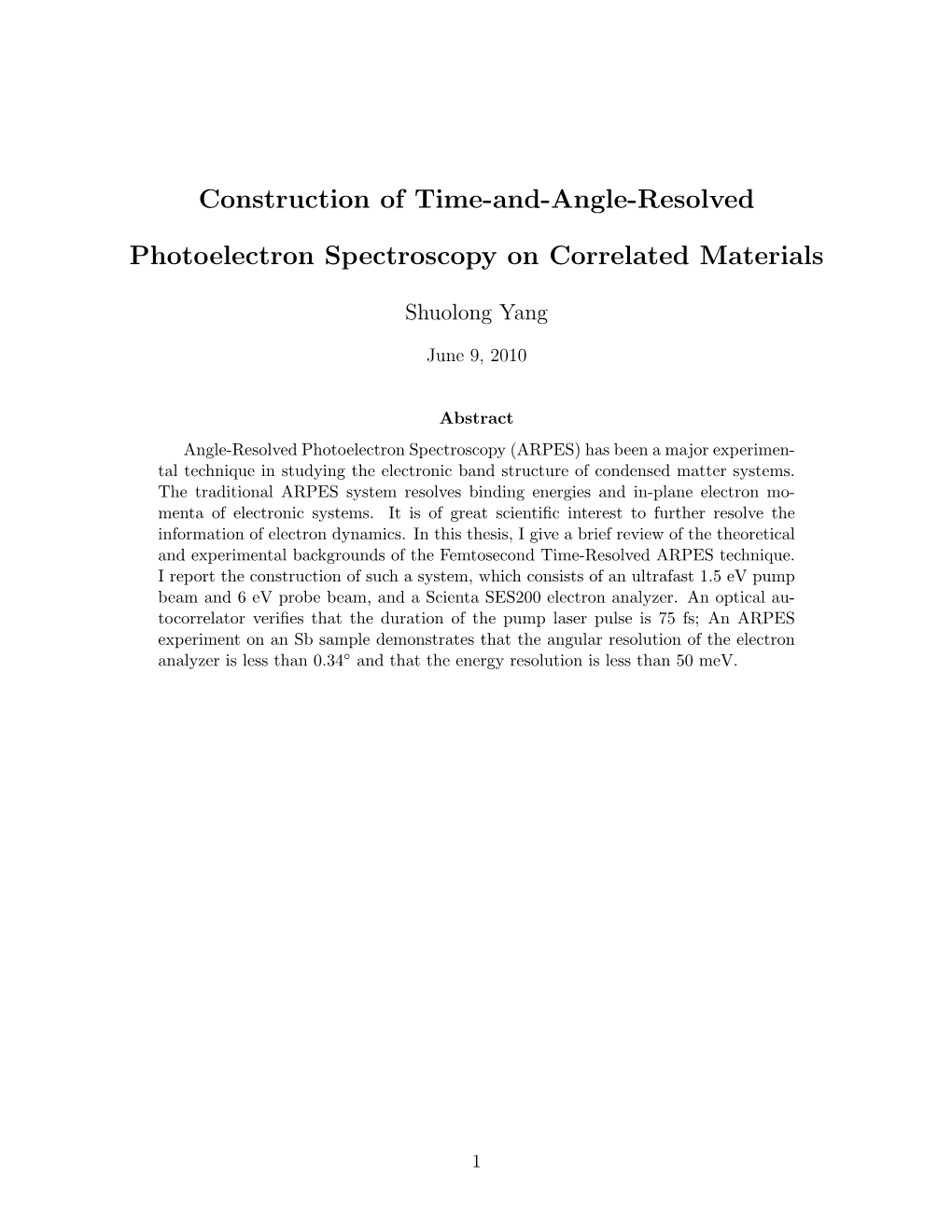 Construction of Time-And-Angle-Resolved